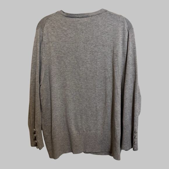 Philosophy Long Sleeve Cardigan Sweater Minimalist New Romanticism Mist Grey 2XL - Picture 2 of 8